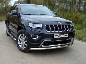 Защита передняя нижняя (двойная) 76,1/42,4 мм код GRCHER13-01 для JEEP GRAND CHEROKEE 2013-